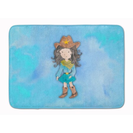 Carolines Treasures Cowgirl Watercolor Machine Washable Memory Foam Mat BB7367RUG